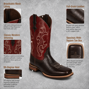 <span class=keywords><strong>Botas</strong></span> Vaqueras Palitutu para Mujer, <span class=keywords><strong>de</strong></span> Media Pantorrilla, con Punta Cuadrada, Estilo Western, para Pantorrillas Anchas, <span class=keywords><strong>de</strong></span> Cuero <span class=keywords><strong>de</strong></span> Grano Completo Bordado, Fáciles <span class=keywords><strong>de</strong></span> Poner - Product Image 3