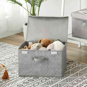 <b>Collapsible</b> Wardrobe <b>Storage</b> Boxes with Lid Fabric Baskets for Shelves Organising Clothes - Product Image 5