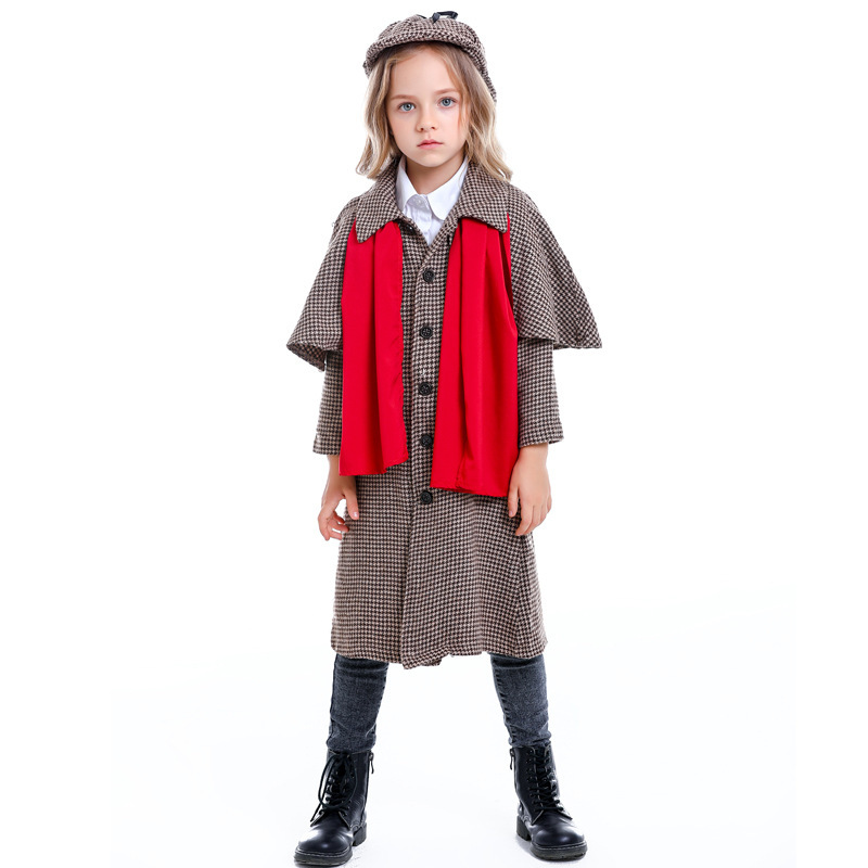 Mistery Box Vestiti Costume Bambino Detective Vittoriano Per Carnevale O Giorno Del Libro - Taglie 4-12 Anni Costume Halloween Bambino Detective