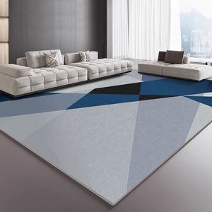 Alfombra Moderna Geométrica Rectangular Antideslizante Wan Xinlong para Sala de Estar, Alfombra de Sofá con Patrón de Terciopelo Cristalino, Decoración del Hogar - Product Image 5