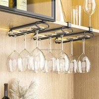 Porte-verres à vin sous l'armoire Porte-verres à pied Rangement en verre Organisateur pour cuisine et bar