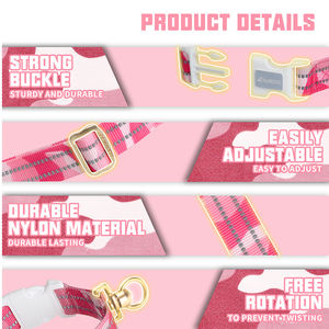 Collares de perro de camuflaje Rosa ajustables suaves de nailon de primera calidad <span class=keywords><strong>Collar</strong></span> de perro táctico resistente impermeable reflectante con soporte Airtag - Product Image 3
