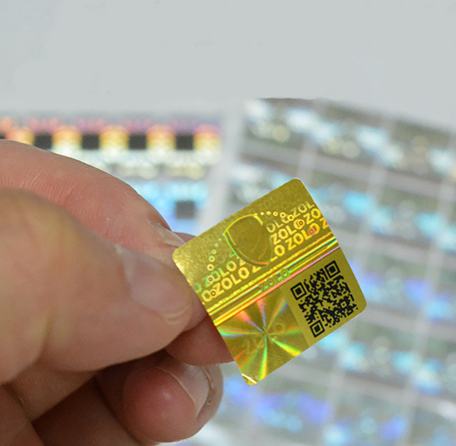 Custom Security Digital Printing AntiCounterfeit Overlay Hologram Holographic Brand Security Logo Label Sticker