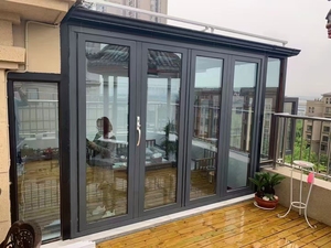 Portes pliantes gauche-droite avec une bonne luminosité et un glissement fluide, adaptées aux vérandas, salons, garages et portes <span class=keywords><strong>de</strong></span> sécurité - Product Image 5