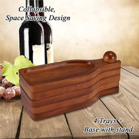 Plateaux de service en forme de bouteille de vin des vacances Fromage Plat de fruits Ensemble d'assiettes en bois avec présentoir