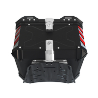 Boîtier supérieur de moto en aluminium de conception argentée 45L boîtier supérieur de grande capacité avec fonction étanche