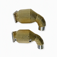 Downpipe SS304 de haute qualité Flow Golden Heat Shield pour Porsche 997.2 Turbo 3.8T, améliorant la réponse bi-turbo, pour tuning automobile de pointe