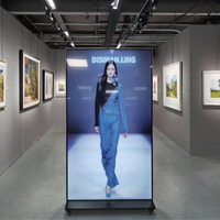 Afficheur publicitaire pliable Android à écran complet 70" 75" 86" avec écran tactile LCD sur pied pour affichage numérique