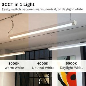 150cm 30W 38W 46W 54W Power Adjustable <b>LED</b> Batten <b>Light</b> AC220-240V <b>Led</b> <b>Ceiling</b> Linear <b>Light</b> 5 Feet 3CCT Batten Tube <b>Led</b> - Product Image 4