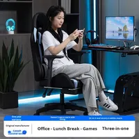 Chaise de jeu ergonomique pour ordinateur Chaise longue réglable confortable pour dortoir de café Internet avec fonction extensible