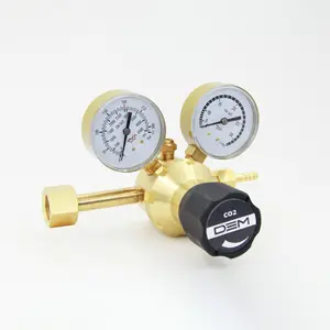 Regulador de soldadura de presión de Gas con medidor de flujo, cuerpo de latón completo, Co2/argón, Industrial, CR0505-CO2, CGA320/580