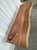 Plateau de table en bois naturel irrégulier pour restaurant, plateau de table en bois massif avec bord naturel pour table à manger, comptoir