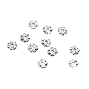 Perles d'espacement en alliage plaqué couleur or en forme de fleur de flocon de neige pour la fabrication de bracelets - Product Image 5