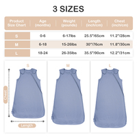 Sac de couchage unisexe respirant en coton 0,5 Tog pour nourrissons et tout-petits avec fermeture éclair inclinée pour nouveau-né