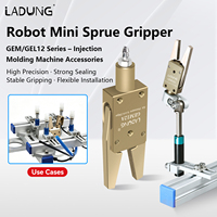 LADUNG Pneumatic Aluminum Alloy Mini Gripper GEM GEL Series Robot Sprue Gripper untuk Mesin Cetak Injeksi