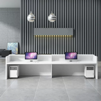 Nouveau mobilier de bureau moderne de luxe léger, bureau d'accueil avec rangement