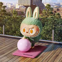 POPMART Monsters Lazy Yoga Series Blind Box Figures Random Action Collectible Toys with Animal Theme Yoga Poses