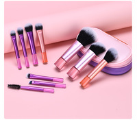 DailyQueen nouveau Portable Mini Taille Poignée Courte Pochette Emballage Pinceau De Maquillage 10 pcs Ensemble Logo Personnalisé