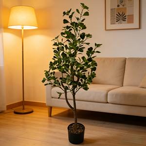 Bonsái artificial de ficus, árbol de baniano artificial en maceta, hojas en forma de corazón - Product Image 4