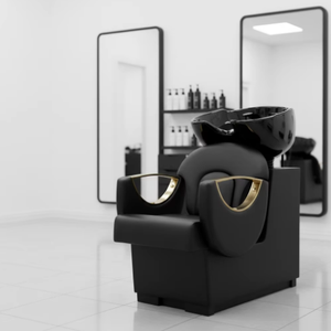 Black Gold Beauty Salon Furniture Set Hairdressing Basin Salon Hairdressing Equipment Styling Chair Shampoo Bowl - Product Image 3