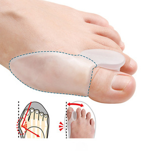 Semelles intérieures confortables en silicone SEBS unisexes avec séparateur d'orteils à trou unique Protecteur de valgus d'orteil et orthèse de soutien de la voûte plantaire - Product Image 3