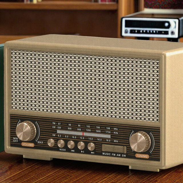 Wholesale Hot Selling Waterproof Wood Radio AM FM Good Receiver Heavy Bass Sound Portable Radio