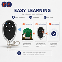 Télécommande RF sans fil 433 MHz pour porte de garage, 4 boutons, puce EV1527 à code d'apprentissage, contrôleur métallique étanche