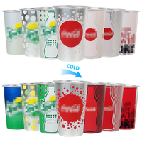 OEM 450ml 재사용 가능 알루미늄 맥주컵 변색 금속 컵, 색상 변화 기능, 쌓아 올릴 수 있고 깨지지 않음, 파티 음주용