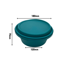 Récipient alimentaire en plastique jetable noir 1300ML personnalisable bol en plastique PP pour plats à emporter