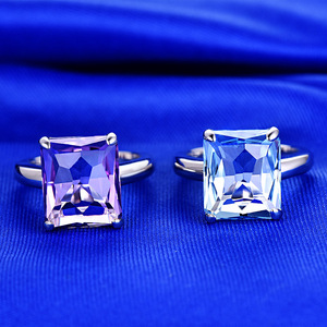 Sunstar mới được thiết kế thời trang sterling bạc 925 Rhodium mạ <span class=keywords><strong>prong</strong></span> thiết lập <span class=keywords><strong>Topaz</strong></span> đá quý Nhẫn cưới hợp thời trang thanh lịch - Product Image 2