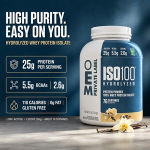 Complément alimentaire pour adultes OEM, protéine de lactosérum ISO 100%, poudre de protéine de lactosérum hydrolysée 25g avec créatine - Product Image 2