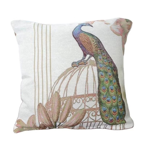 Wholesale China Bedding Pillowcase Jacquard <strong>Peacock</strong> <strong>Cushion</strong> Cover Woven Fabric Sofa Bed Pillow Cover Embroidery Pillow Case - Product Image 1