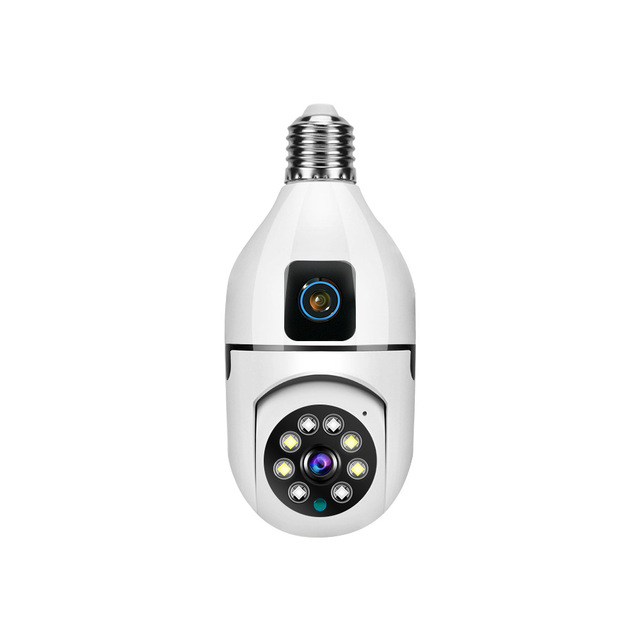 Smart Full Color 8MP 3K Wireless Bulb Camera Hot Sale Dual Lens Dome Indoor HD WiFi Light Bulb Camera 360 Degree Cameras