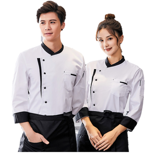 Veste de Chef Homme Femme Automne Unie, Vêtement de Travail pour <span class=keywords><strong>Restaurant</strong></span>, Boulangerie, Traiteur, Manteau de Cuisine, Chemise à Manches Longues - Product Image 2