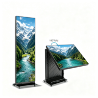 Afficheur LED vertical pliable, écran d'affichage numérique mobile pour la publicité en centre commercial et les événements