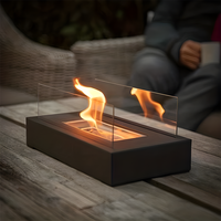 Portable métal table cheminée alcool foyer intérieur extérieur sans fumée foyer table cheminée dessus feu logo