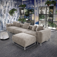 Conjunto de Sofás Seccionales Modulares de Tela Personalizables con Cojines, Diseño de Asiento Bajo para Sala de Estar, Almacén o Apartamento