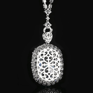 Elegant Jewelry Smooth Finish Eco-friendly <b>Copper</b> Bezel Setting Cubic Zirconia Pendant Necklace for Wedding Anniversary - Product Image 5