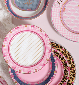 Caja de Regalo de Boda Personalizada, Juego de Vajilla de Cerámica de Lujo, Colección con Estampado de Leopardo Rosa, Platos de Postre Estilo INS Premium, En Stock - Product Image 3