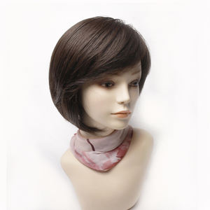 Body Wave Hand Tied Bob Wig Human Mix Natural Black Brown Monofilament Top Memory Cap Lightweight No <b>Shed</b> - Product Image 2