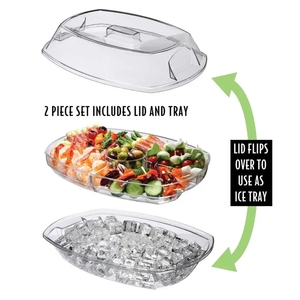 4 Compartment Transparent Lid Appetizers on Ice Tray With Lids Fruit <strong>Serving</strong> Trays Party Platters Ice Chilling Fruit Tray - Product Image 6