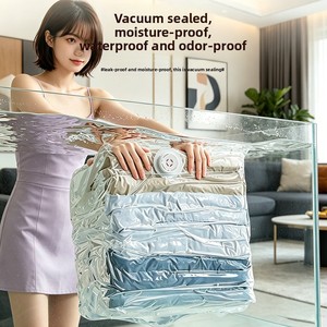 Sacchi <span class=keywords><strong>Sottovuoto</strong></span> 3D a Compressione Senza Pompa <span class=keywords><strong>per</strong></span> Vestiti e Piumoni, Anti-umidità e Anti-polvere, in Materiale PAPE, Spessore 6.5 Silk - Product Image 3