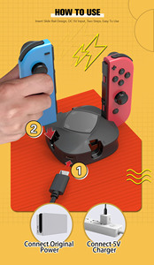 HONSON 4 in 1 fabrika toptan anahtarı şarj istasyonu standı Joystick denetleyicisi için Nintendo anahtarı Joycon Led göstergesi ile - Product Image 5