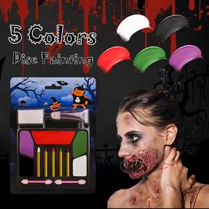 No tóxico hipoalergénico Halloween <span class=keywords><strong>Zombie</strong></span> maquillaje Kit Horror cara pintura conjunto falso sangre crayones esponja maquillaje para Cosplay Joker - Product Image 2