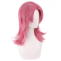 Perruque de cosplay Ainizi 48 cm, couleur rose mélangée, K-Pop Demon Hunters HUNTR/X Saja Boys Romance pour hommes