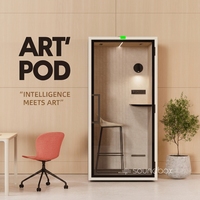 Cabine téléphonique de bureau insonorisée, salle acoustique privée pour réunions d'affaires et studio de diffusion en direct