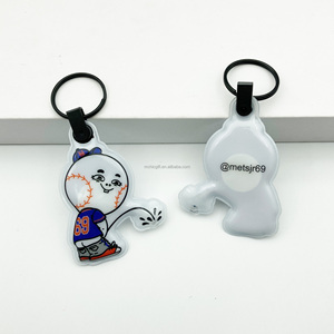 Hình dạng tùy chỉnh nhựa PVC mini LED Torch vòng chìa khóa đèn flash ánh sáng Keychain Vinyl LED Keychain - Product Image 2