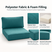Coussin de siège carré imperméable personnalisable avec dossier, garni de mousse en polyester, ensemble de coussins de chaise pour meubles de maison