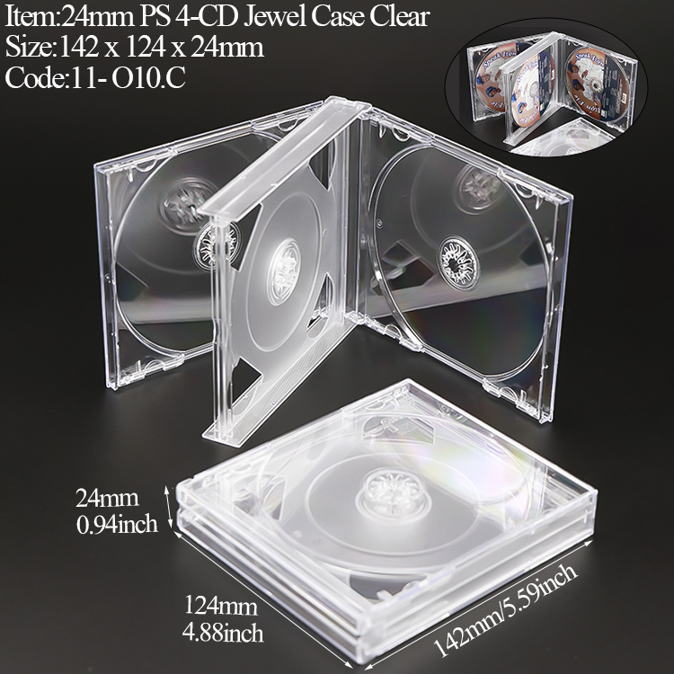 O10:24mm 4-CD Jewel Case Clear