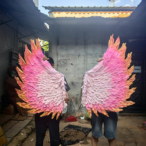 Personnalisation d'usine grandes <span class=keywords><strong>ailes</strong></span> de balançoire de plume d'ange géant avec Base pour la décoration de mariage décoration murale de fond - Product Image 3